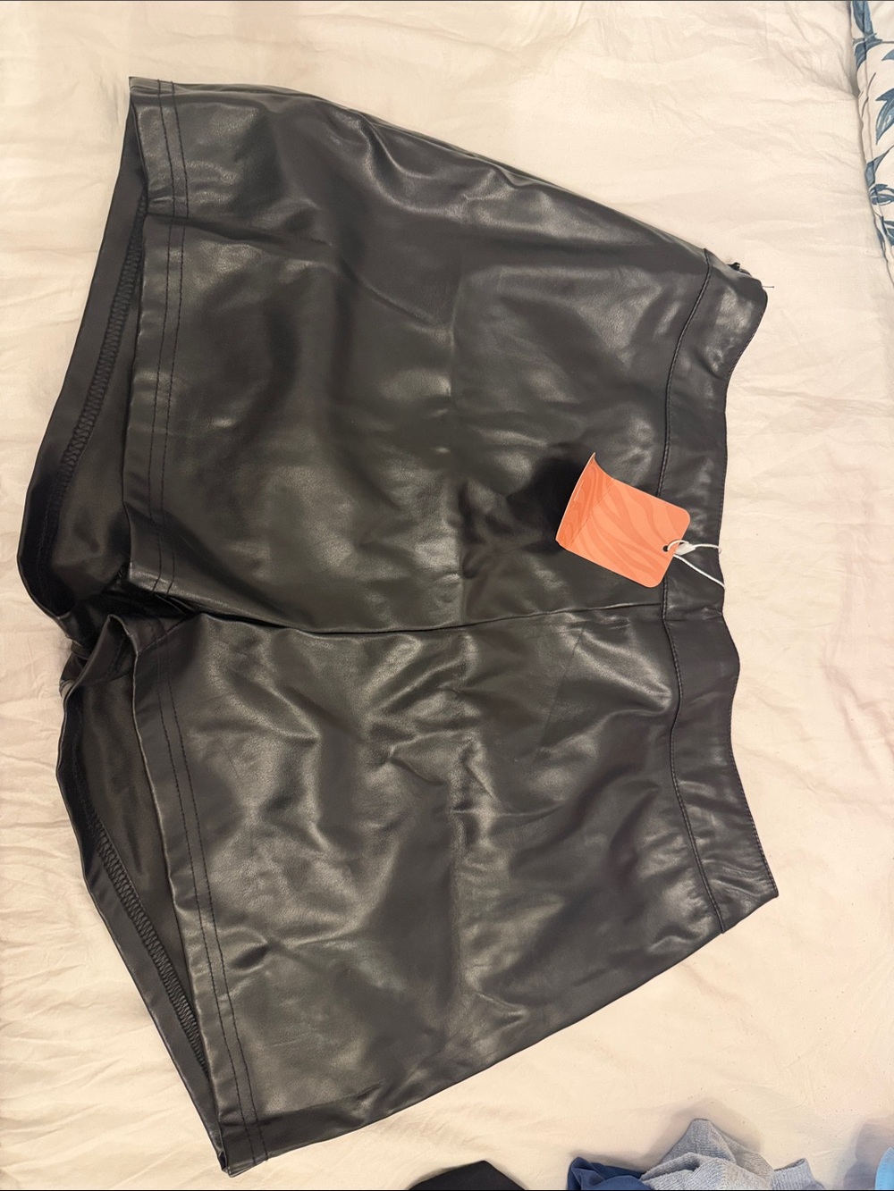 SHEIN Black Faux Leather High Waist Shorts
